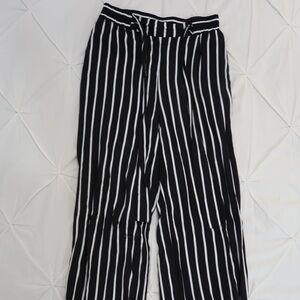 Black and White Striped Trousers